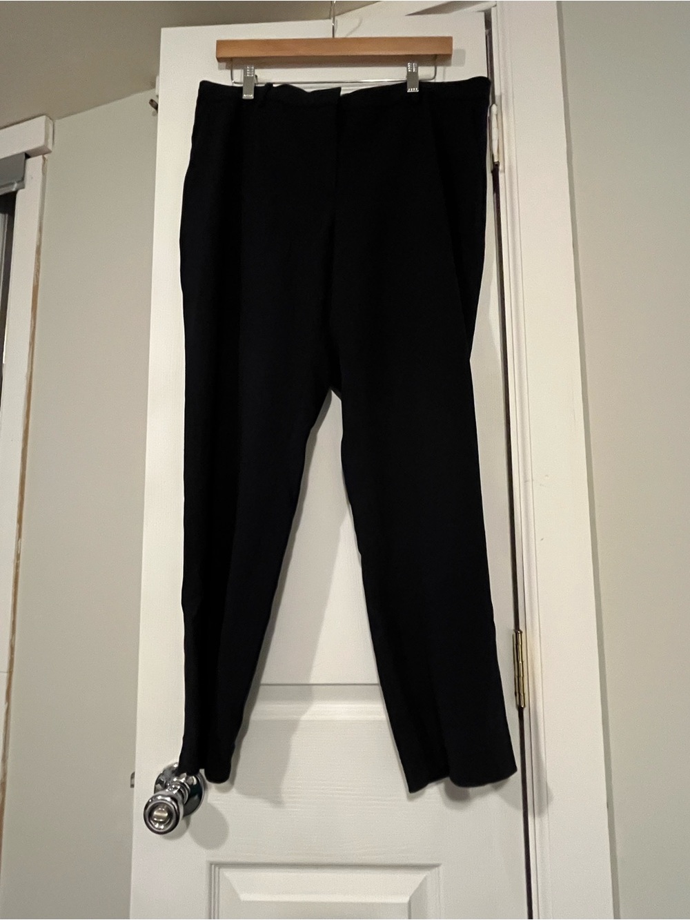 Theory Treeca 4 Navy Blue Admiral Crepe Cropped Ankle Pants